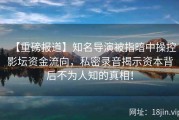 【重磅报道】知名导演被指暗中操控影坛资金流向，私密录音揭示资本背后不为人知的真相！