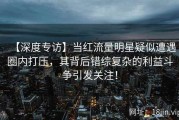 【深度专访】当红流量明星疑似遭遇圈内打压，其背后错综复杂的利益斗争引发关注！