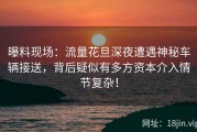 曝料现场：流量花旦深夜遭遇神秘车辆接送，背后疑似有多方资本介入情节复杂！