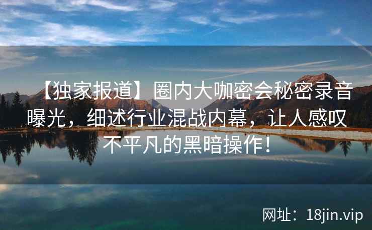 【独家报道】圈内大咖密会秘密录音曝光，细述行业混战内幕，让人感叹不平凡的黑暗操作！